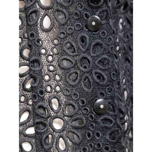 Berek Women's Black Lace Brazer Size L Scalloped Long Sleeve Summer NWT - Picture 6 of 7